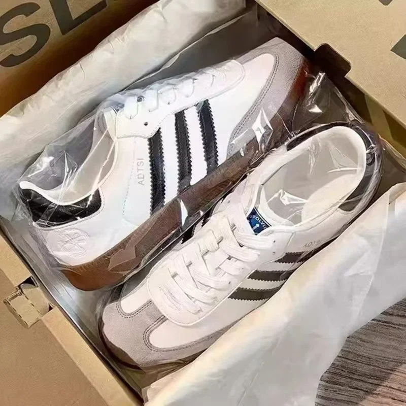 小个子必备~2025今年流行鞋子男女鞋三杠德训鞋休闲运动透气复古