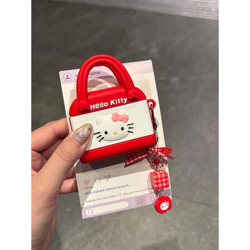 网红创意趣味可爱Kitty猫手提包适用苹果无线蓝牙AirPodsPro耳机