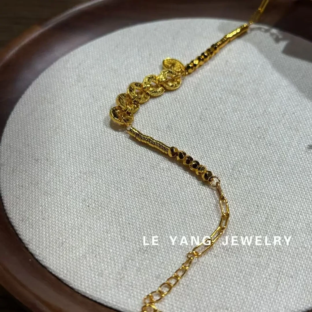 铜合金手链 女民族风原创设计复古宫廷可调节金色简约精致小众