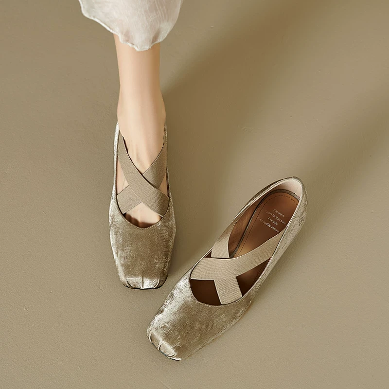 ins温柔香！巨巨软~真皮复古新中式芭蕾舞鞋女中跟玛丽珍粗跟单鞋