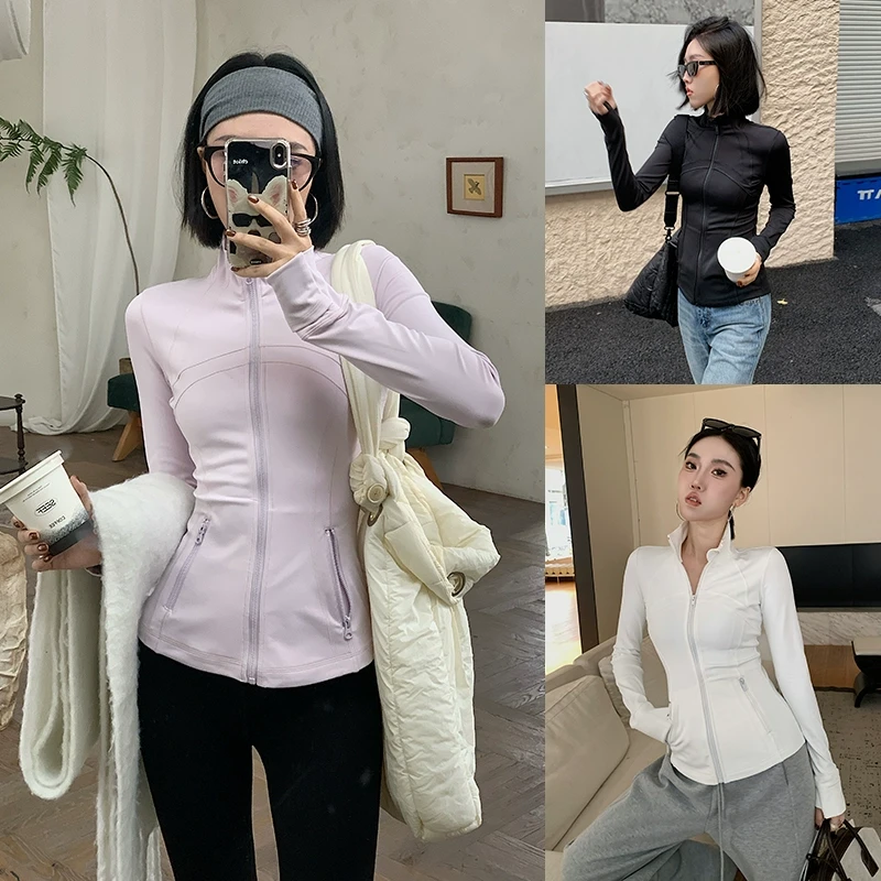 十三粥私服 零脂感 时尚立领显瘦紧身上衣抓毛保暖收腰弹力外套女