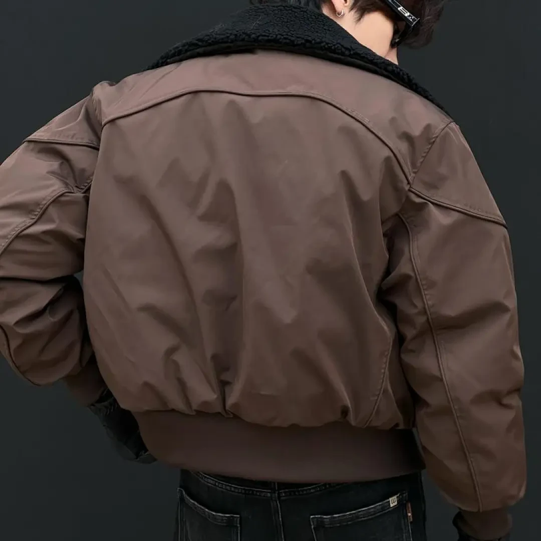 冬季新款棉衣时尚加厚百搭三防棉服可脱卸领短款翻领w2721