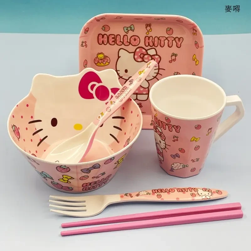 儿童碗学生餐具可爱卡通宝宝家用吃饭碗防摔防烫碗勺筷杯盘xt