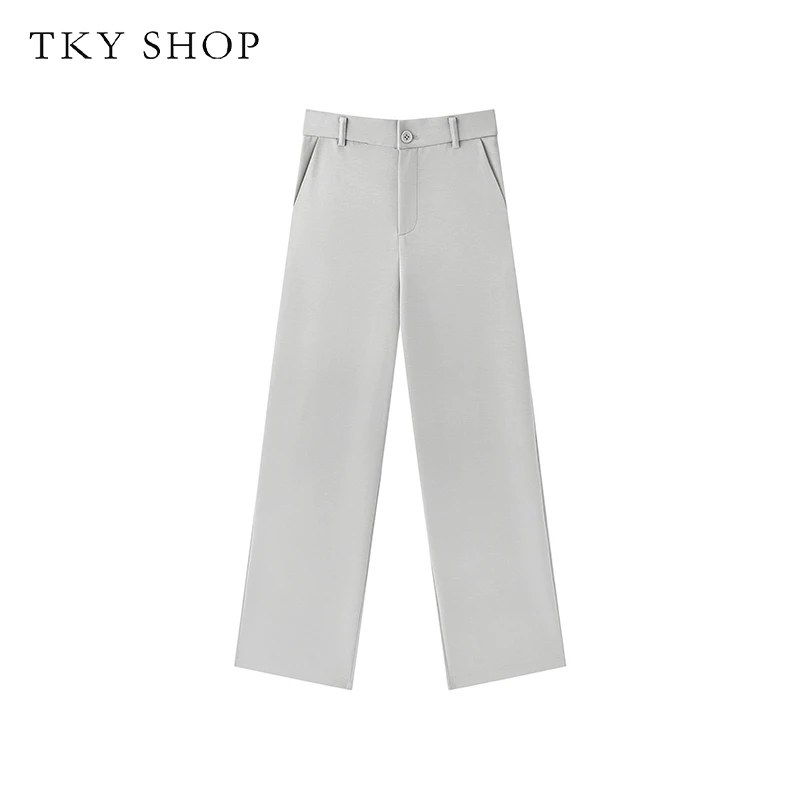春季西装裤通勤百搭阔腿裤子宽松小个子休闲裤10G1GD11K220