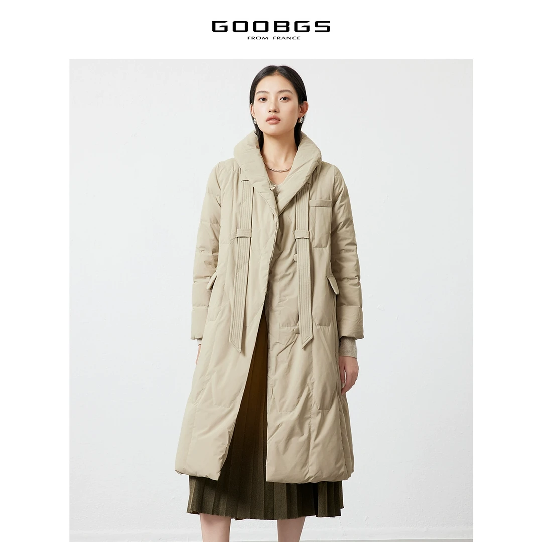 【强哥专属】谷邦GOOBGS 纯色立领修身长款羽绒服 G2465267