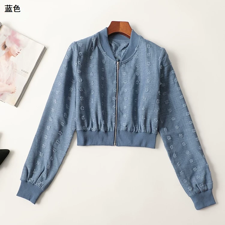 245163春短款长袖圆领外套新奇特超值品质女装