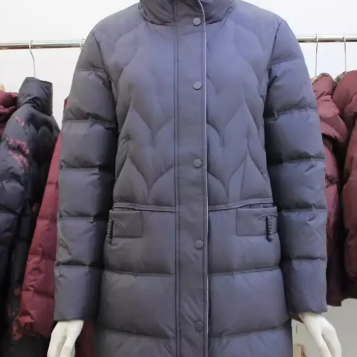 长款过膝休闲百搭冬季加厚连帽保暖羽绒服