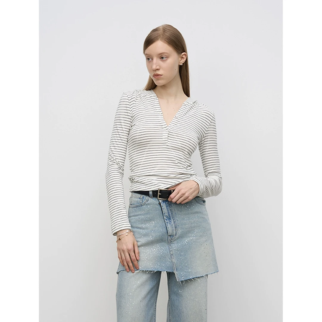 ODTD设计师品牌高弹力条纹连帽上衣Dsc买手店BY5O06043