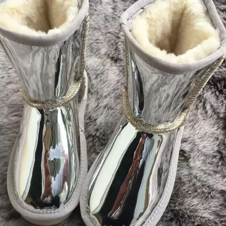 冬季儿童雪地靴镜面防水童棉鞋