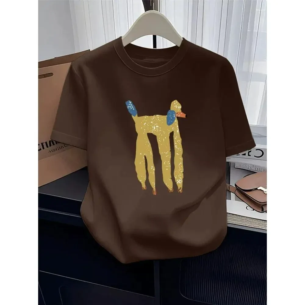 2025新款流行正肩圆领短袖t恤女设计感时尚百搭洋气上衣薄款夏季