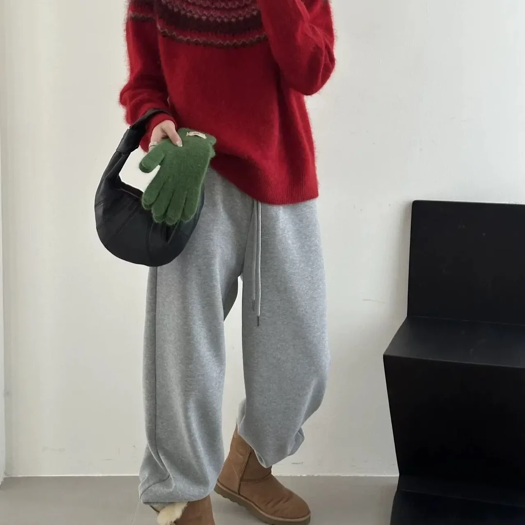 费尔岛提花美丽诺全羊毛秋冬宽松圆领厚款套头针织衫