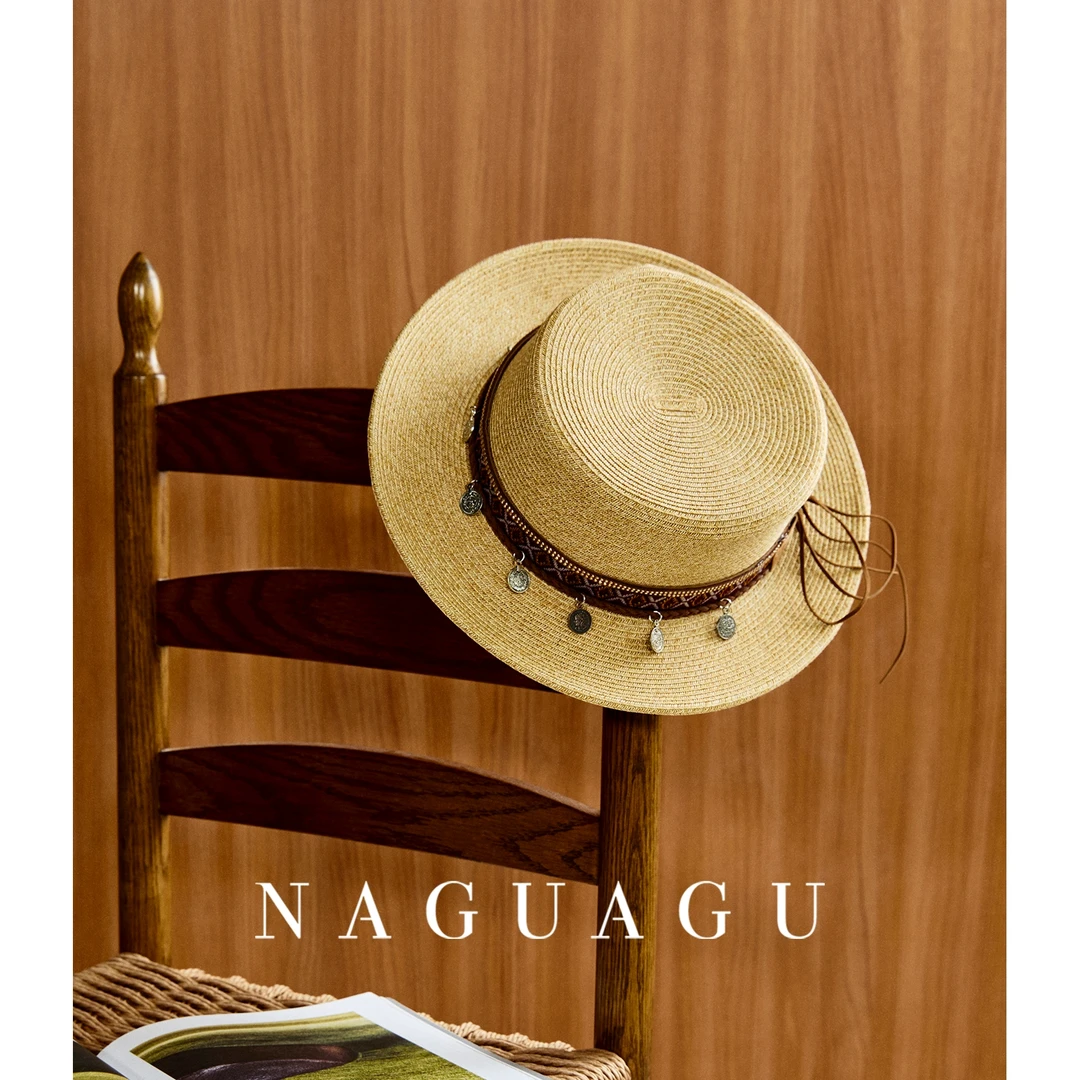 【民族风帽】透気纸 夏季平顶遮阳女款帽子海边沙滩平沿礼帽