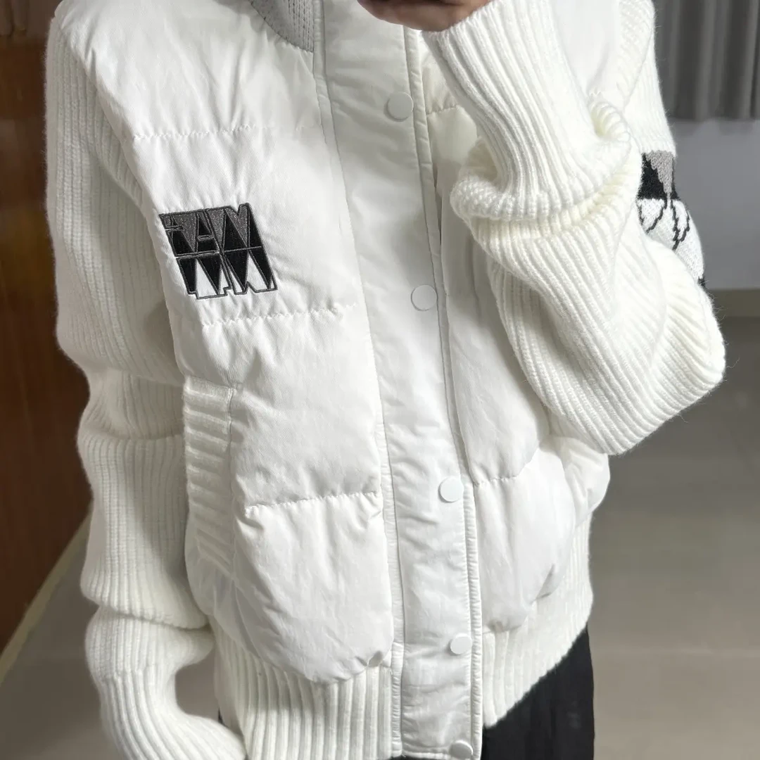 NS毛织拼接潮牌休闲修身马甲羽羽服女冬季新款