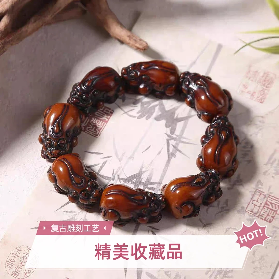 抢!【专柜精品 厂家清仓】复古做旧专柜同款精品貔貅手串单质钾肥