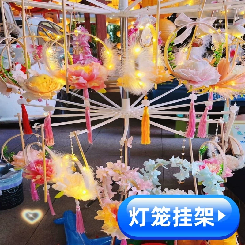 灯笼摆摊展示架饰品夜市地摊挂袜子发光玩具架子多层带轮旋转货架