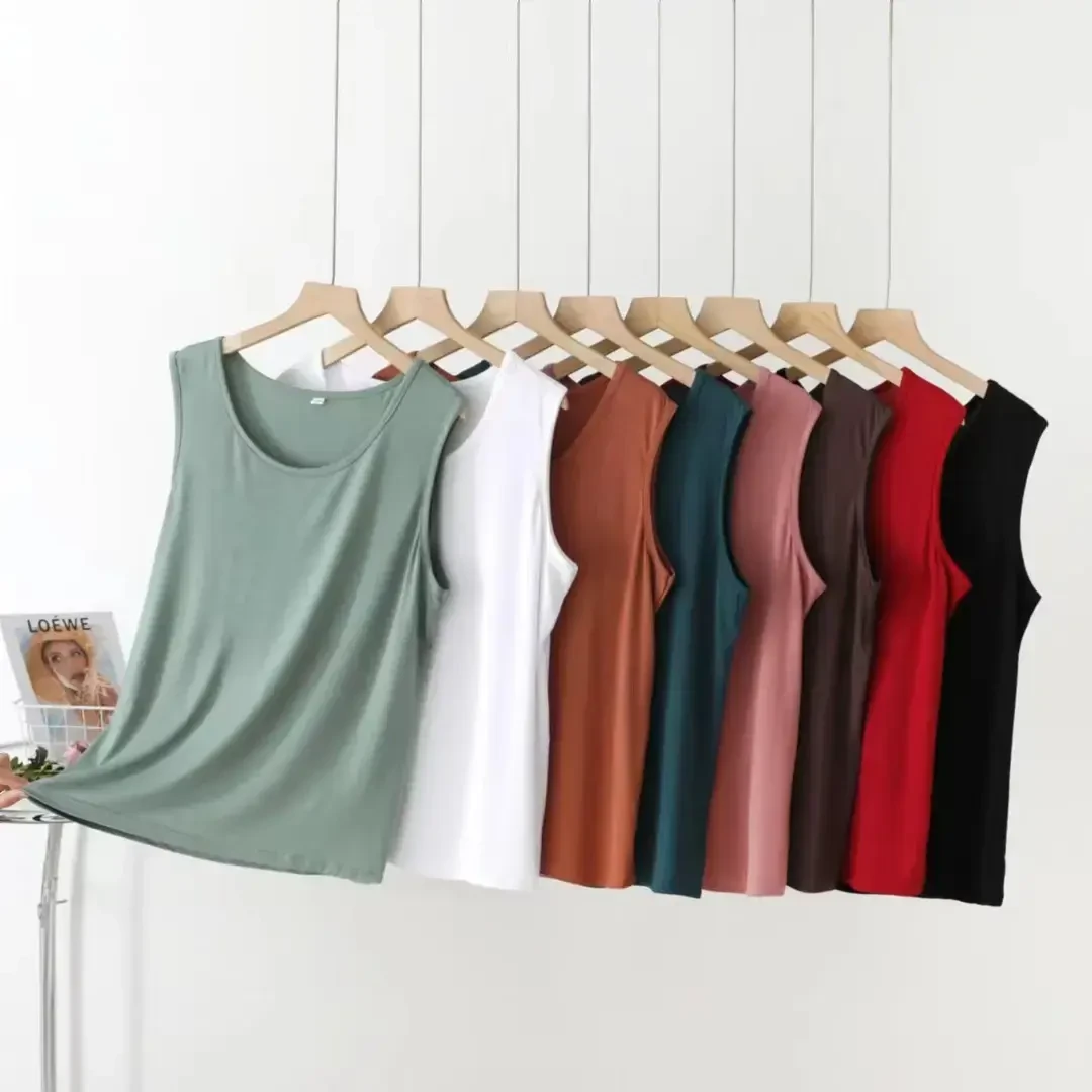 【舒适亲肤】2025爆款防晒比特棉背心 时尚妈妈装百搭宽松版打底衫