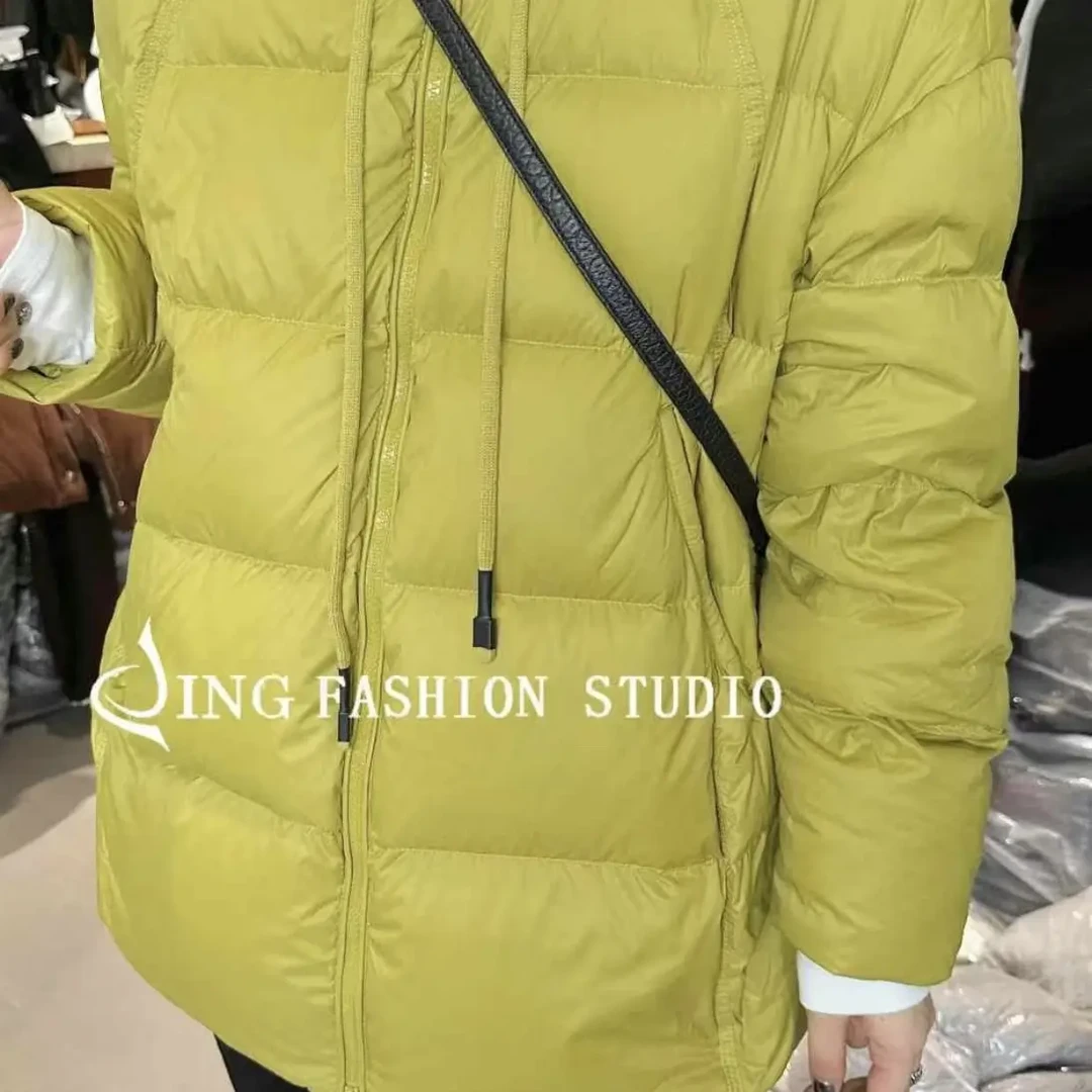 欧洲站2025针织拼接领洋气羽绒服