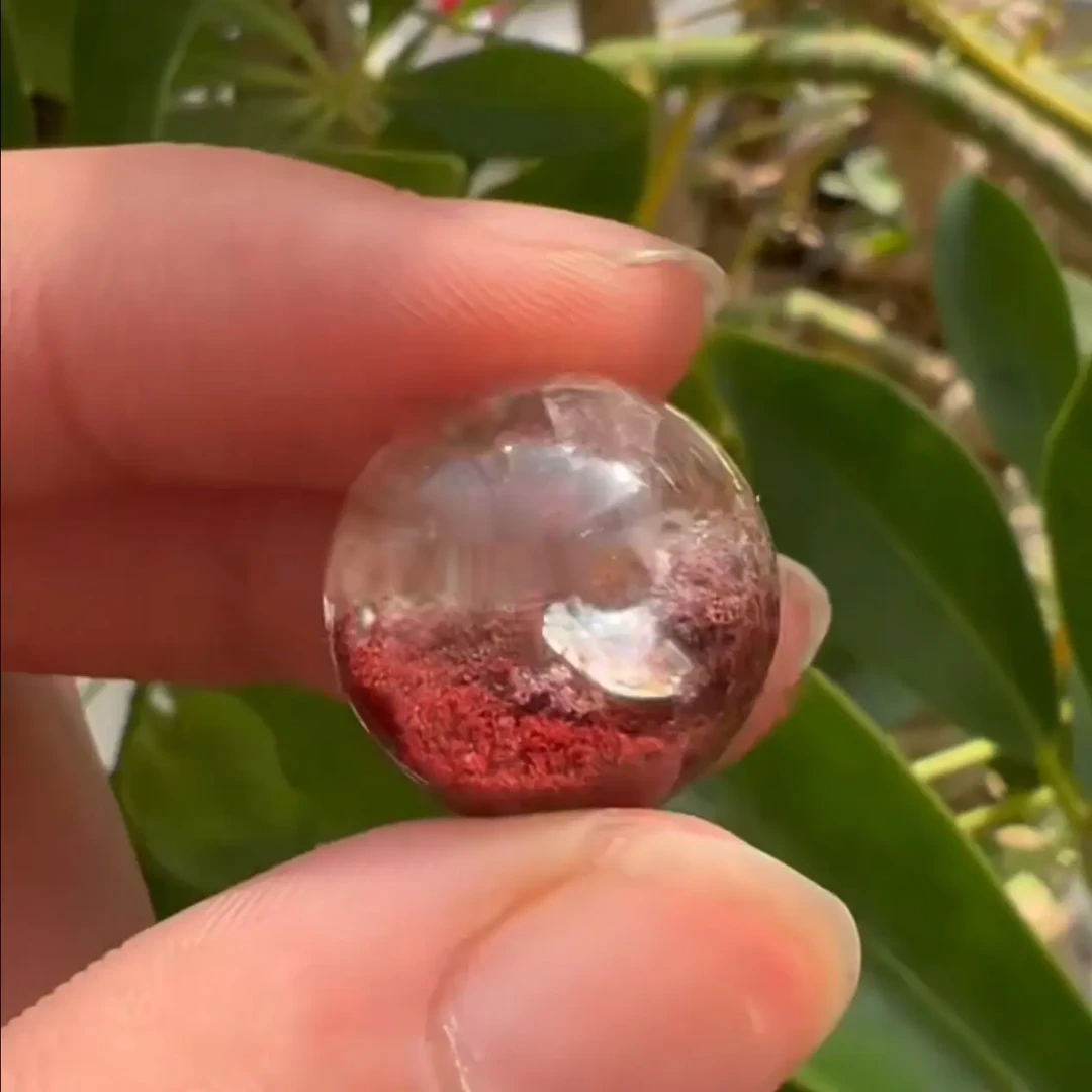 幽灵发晶单珠半成品水晶DIY配件天然单珠多样性