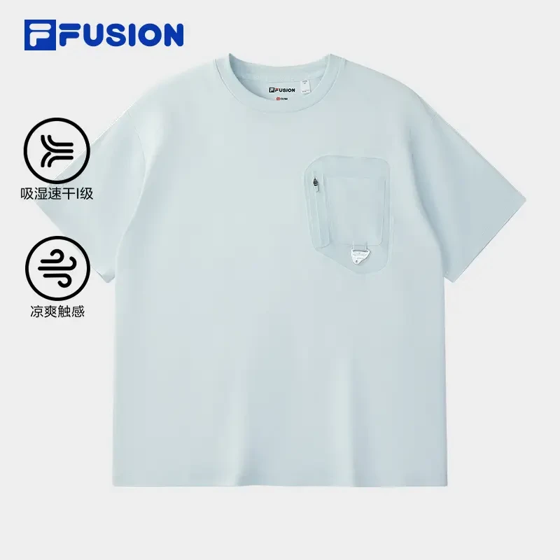 FILA FUSION男款夏季短袖【宽松潮流】吸湿速干抗菌T恤秋冬穿搭