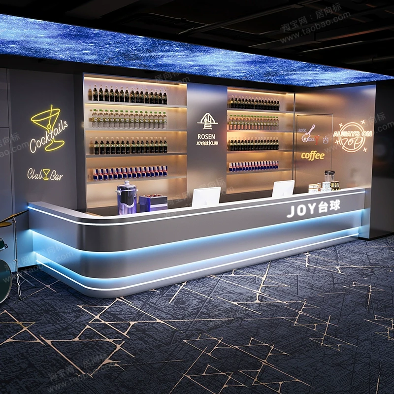 不锈钢咖啡餐饮奶茶店酒店宾馆台球厅酒吧吧台收银台前台接待