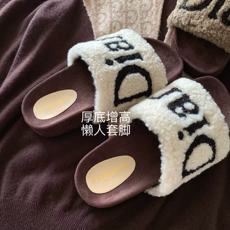 时髦！贵气！慵懒感~INS毛毛鞋女秋冬2025新款厚底毛毛拖鞋外穿