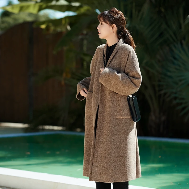 梭家 |记录在意|  羊驼毛混纺经典翻领板型毛呢大衣