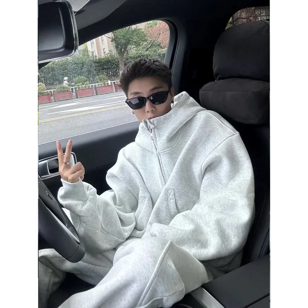 GASTANKK美式重磅500g加厚高品运动休闲卫衣套装男复古解构设计感