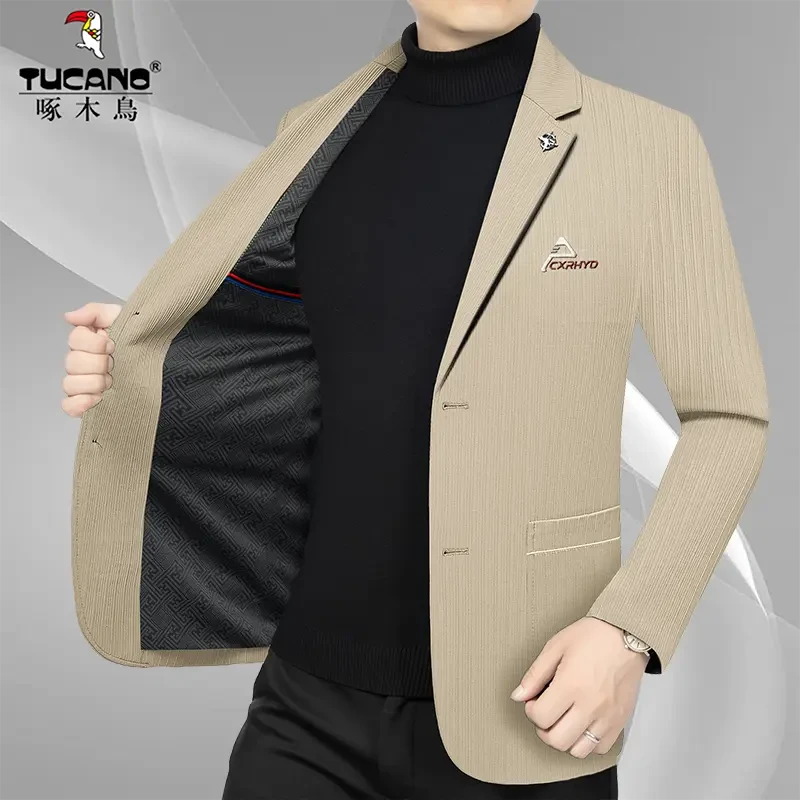 TUCANO/啄木鸟高档男士西服外套时尚休闲修身韩版西装上衣单西男