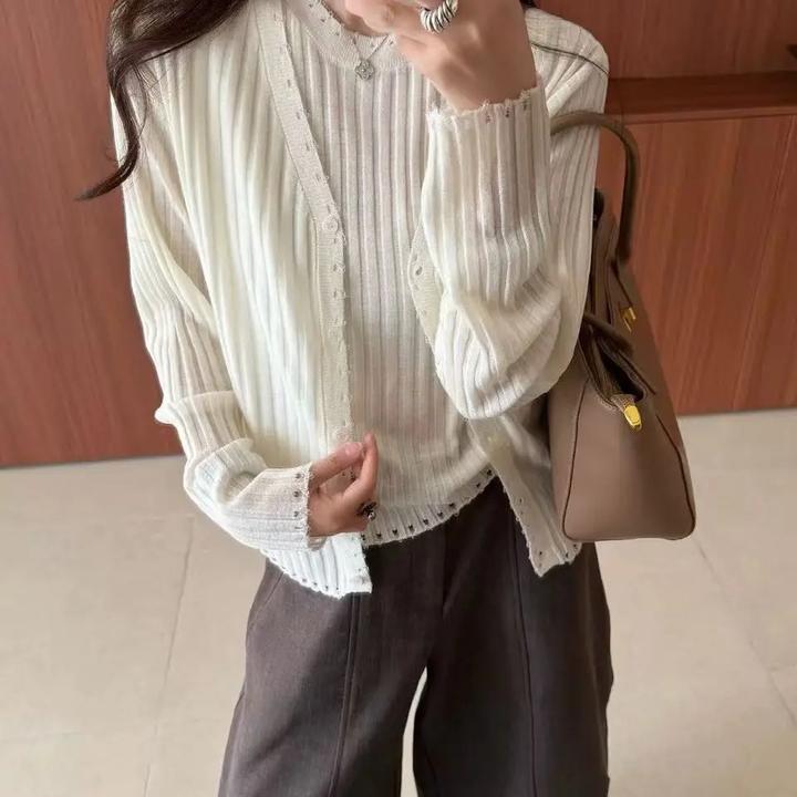 【001-150】真真衣橱温柔风针织开衫女装两件套