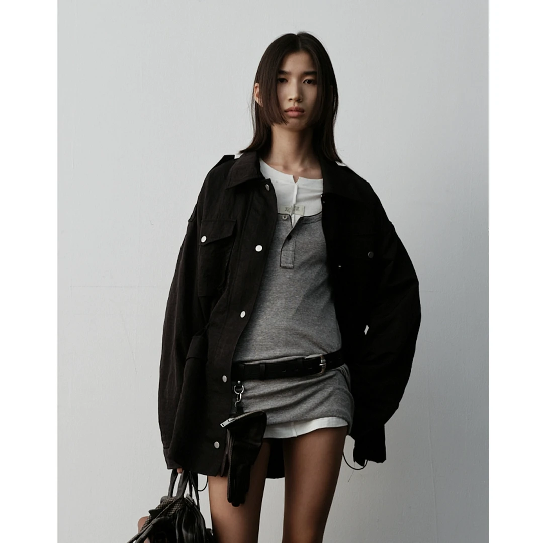 UNMUTE设计师品牌立领工装外套DSC买手店BY5U04009