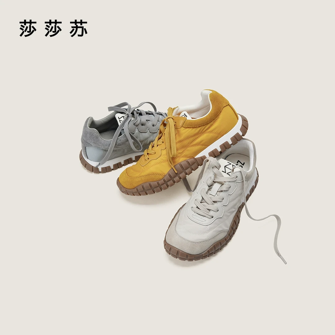 莎莎苏2025夏季新款圆头轻盈柔软透气运动鞋德训女鞋ZA65187-30