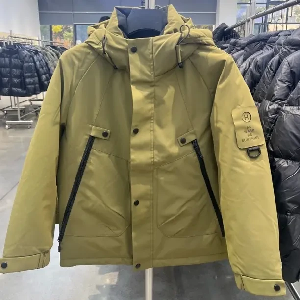 情侣款防风雪面料抗寒热反射蓄热工装连帽