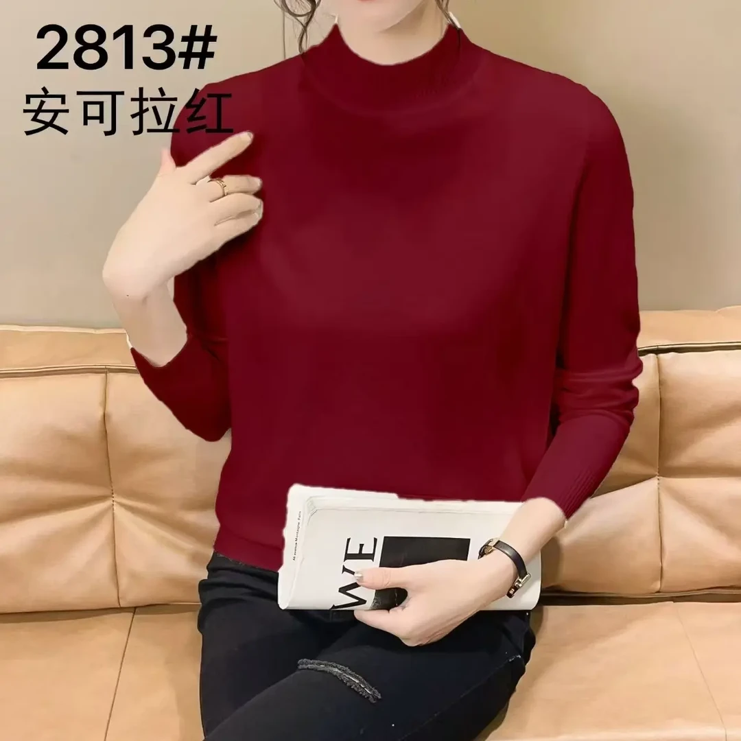 羊毛衫80%羊毛，10%羊驼绒10%抗起球中领时尚百搭冬日新款软糯亲肤