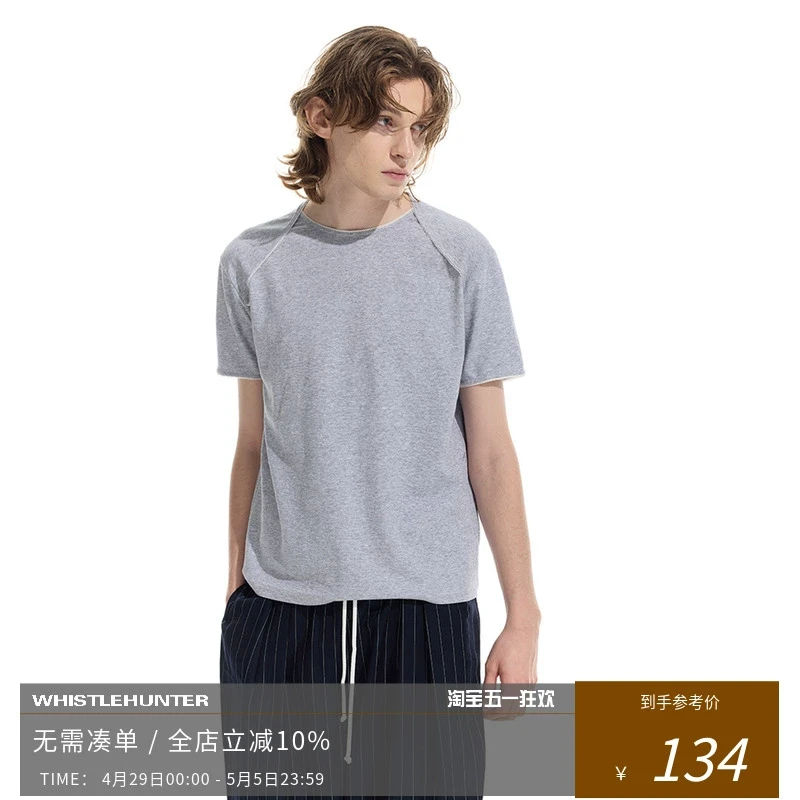 WHISTLEHUNTER(WSTHT)口哨猎人三色索罗娜花边插肩基础修身T恤