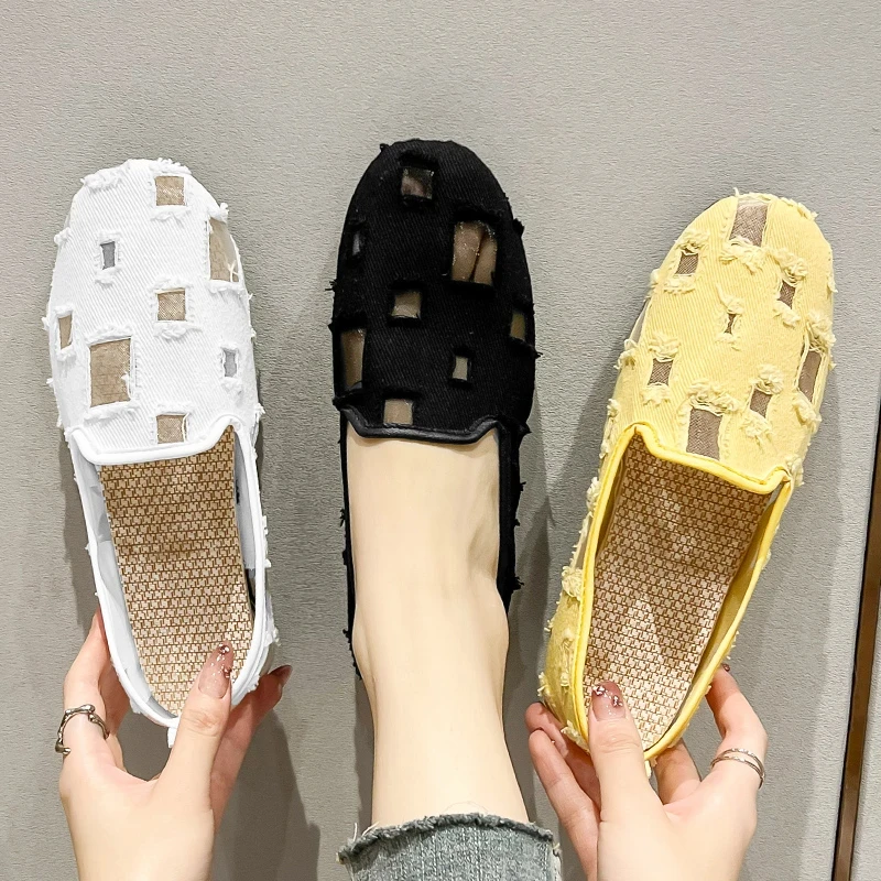 专做舒适百搭平底一脚蹬女鞋 柔软透气不累脚不磨脚防滑耐磨B064