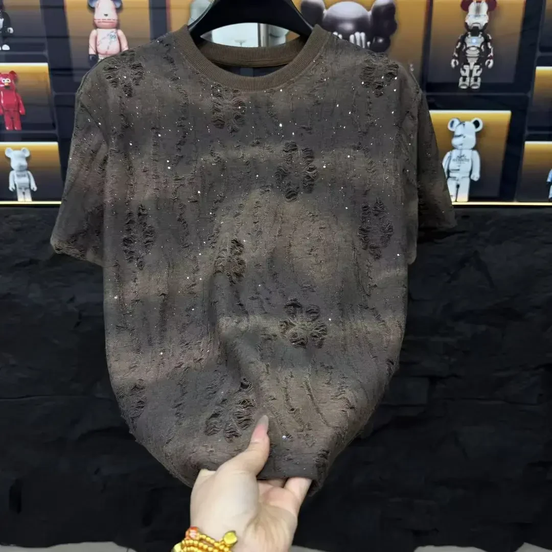 夏季美式休闲宽松男士短袖时尚休闲半袖百搭圆领设计师T恤