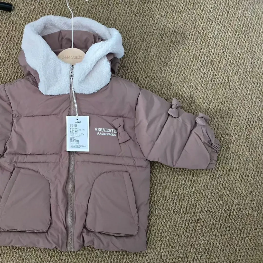 连帽棉服冬季新款加厚保暖宝宝冬装外套女童棉袄上衣