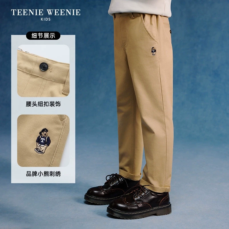 TeenieWeenie Kids小熊童装25简约休闲百搭学院风长裤TKTC251201A