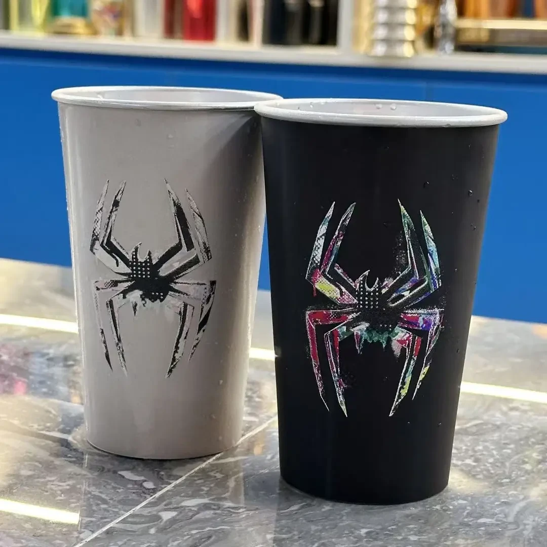 温感变色水杯蜘蛛侠漫威英雄水杯有盖卡通冷饮杯可乐杯大容量C154