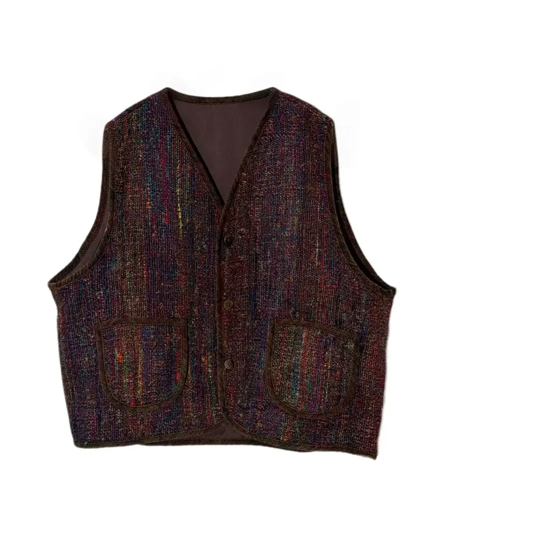 ｛吾菟衣铺｝手织裂布双层马甲