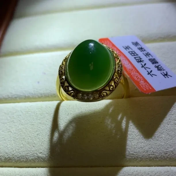 【六六和田玉】天然碧玉戒指编号：A17