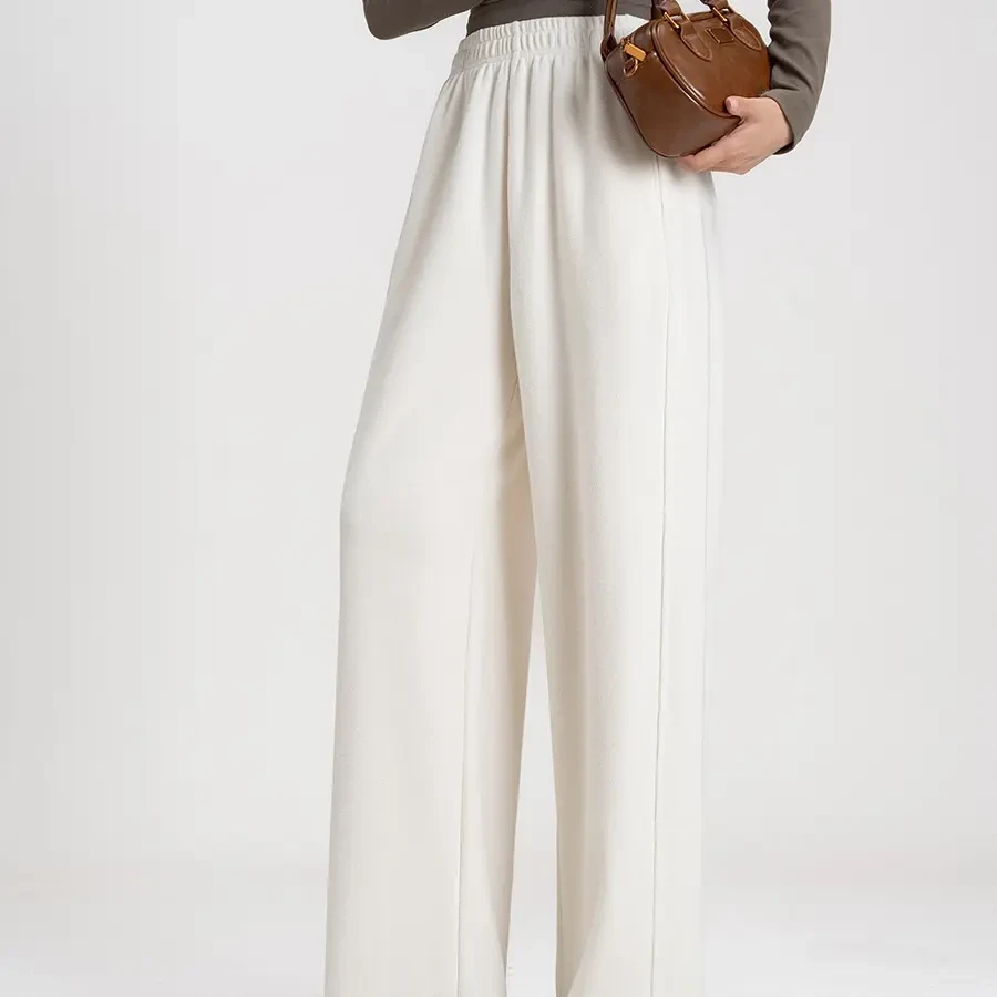 轻运动软糯奶油裤可直通可收口秋冬女裤