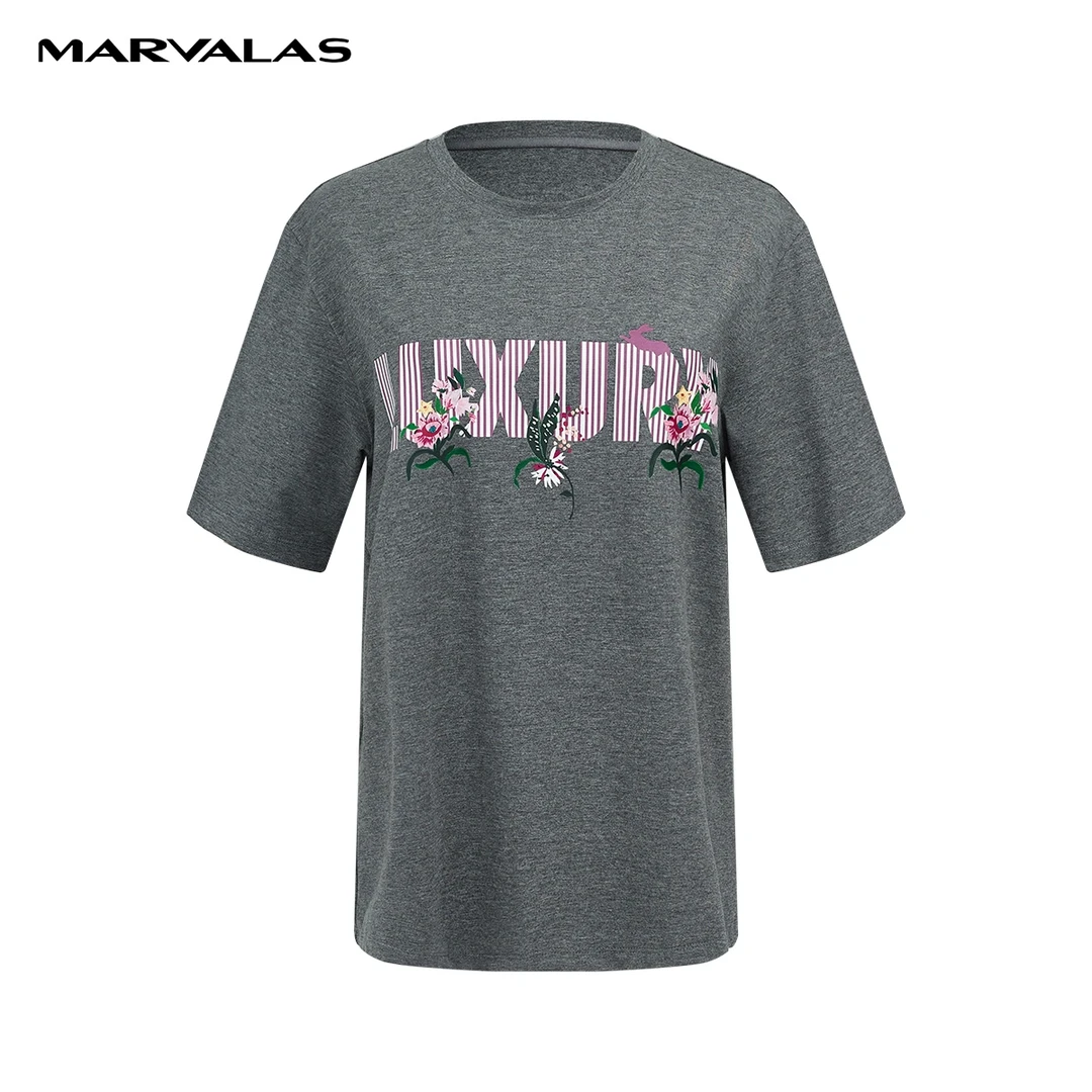 【诗语专属】曼德诗字母印花T恤2023春季新款休闲短袖设计感上衣