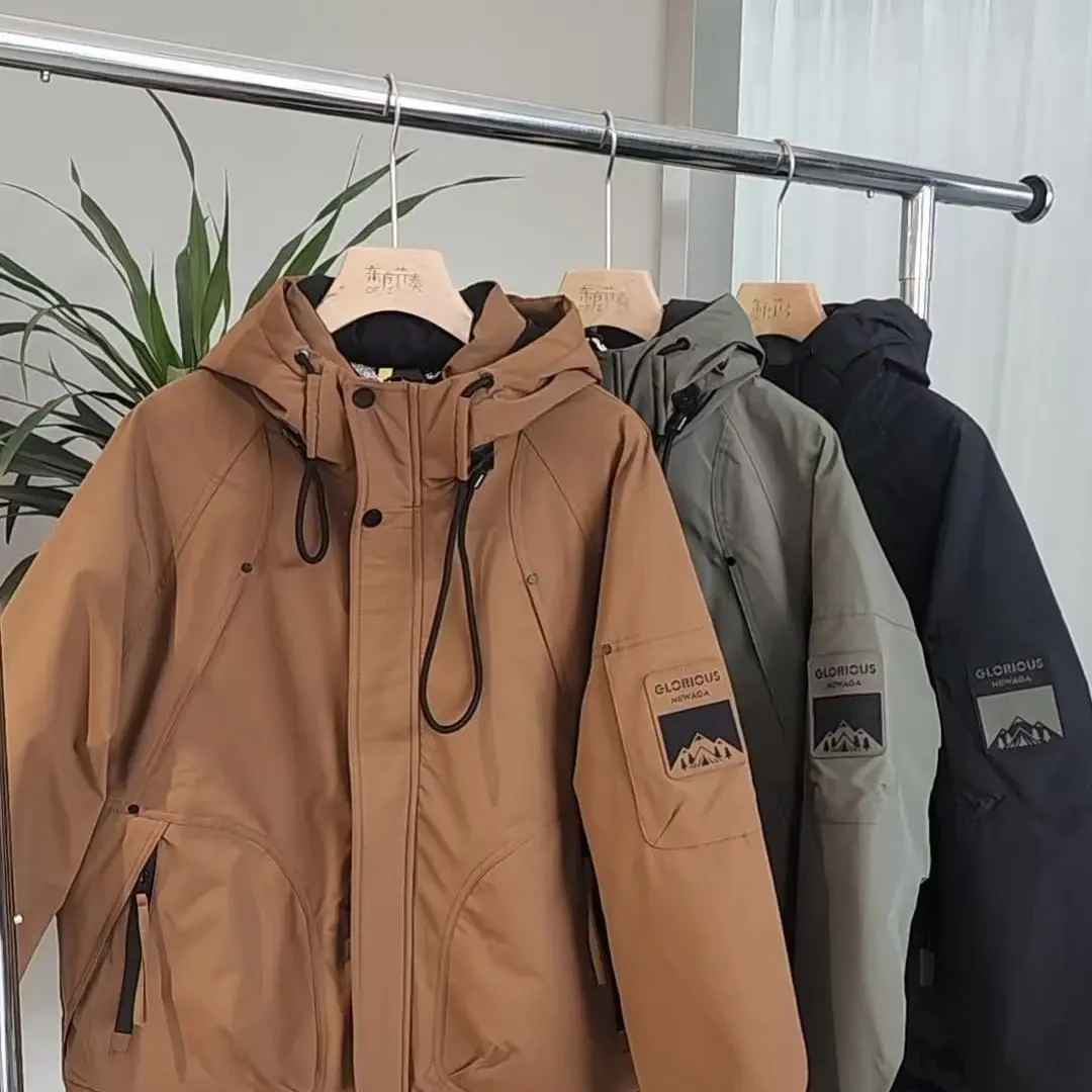 保暖耐磨厚款连帽免烫常规休闲男士潮流短款