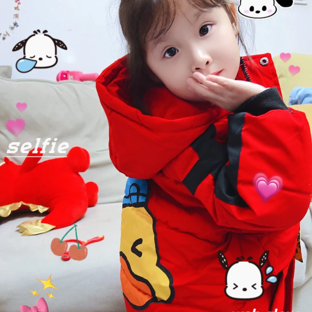 男女卡通动漫休闲风加厚冬款冬季加绒小童棉服儿童