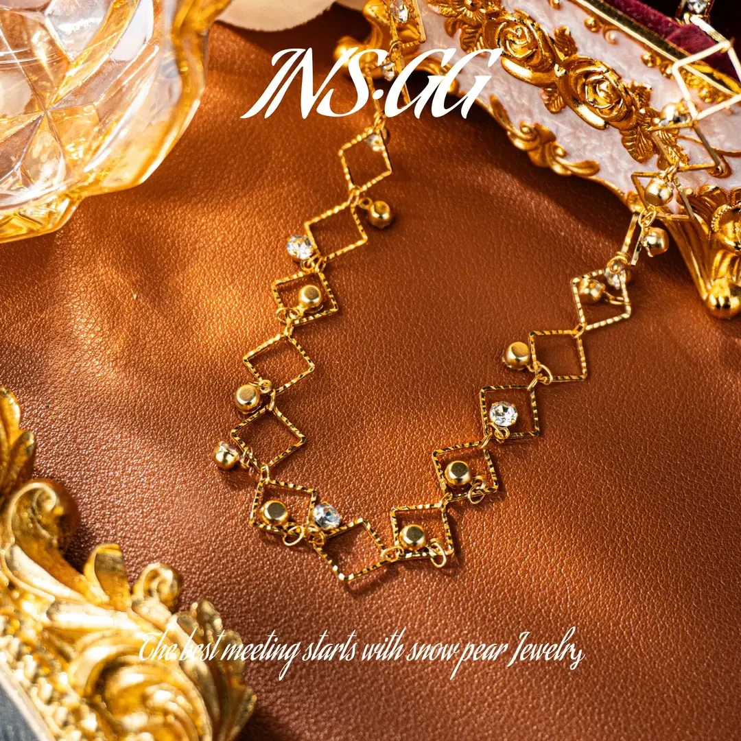 铜合金合成锆石项链 【INS · GG】晶 ♠ 轻奢设计 OMX2818 项链·短款