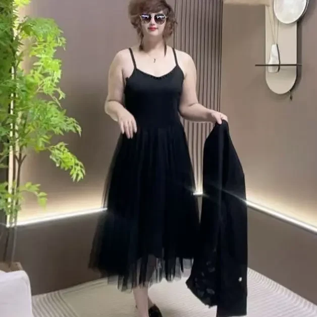 通勤蕾丝打底背心气质时尚秋装黑色