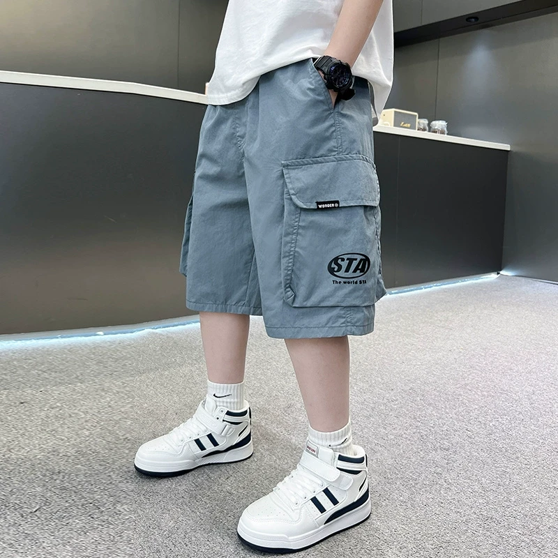 男童裤子夏装2025新款儿童夏款工装裤中大童男孩夏款休闲五分裤潮