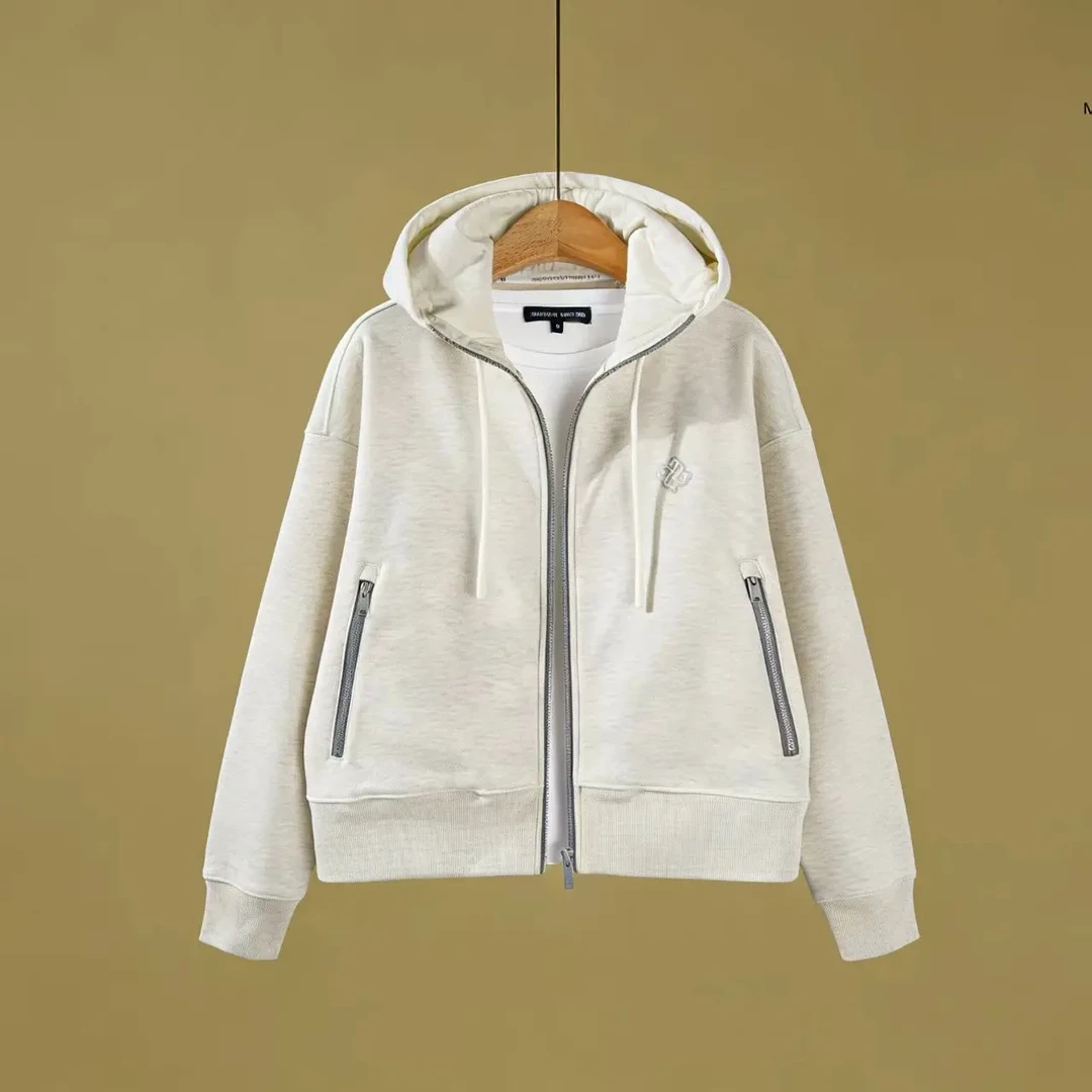 【兜欢米】女式摇粒绒连帽拉链衫精选珠地摇粒绒针织面料