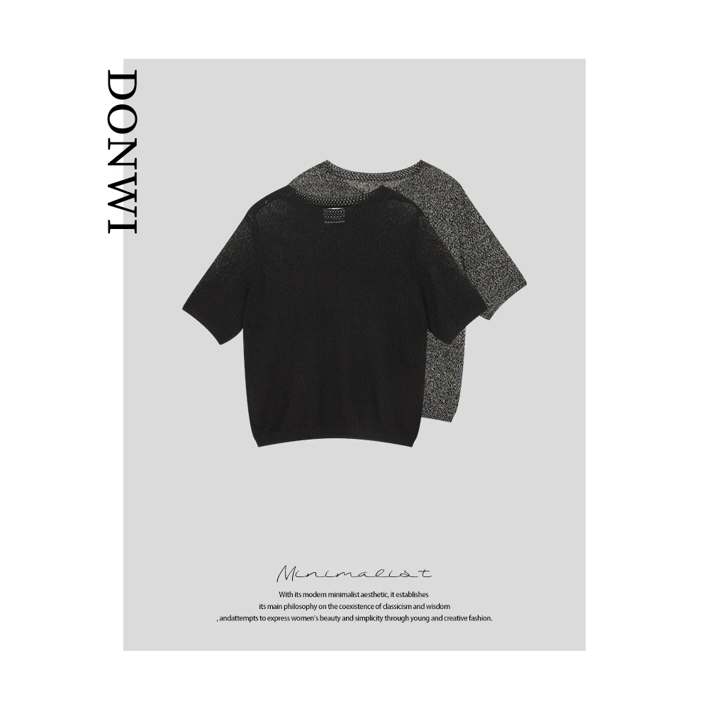 莱赛尔透气休闲亚麻圆领打底半袖DODWB5MY0721803